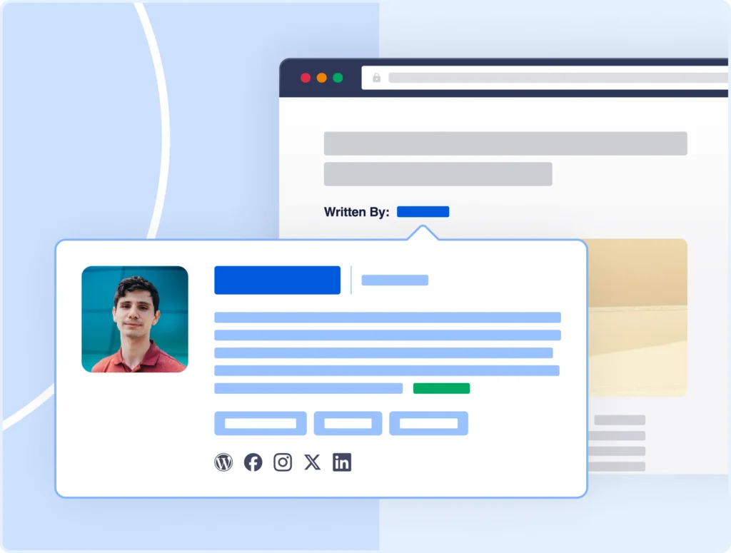 Use author bio templates to ensure consistent branding.