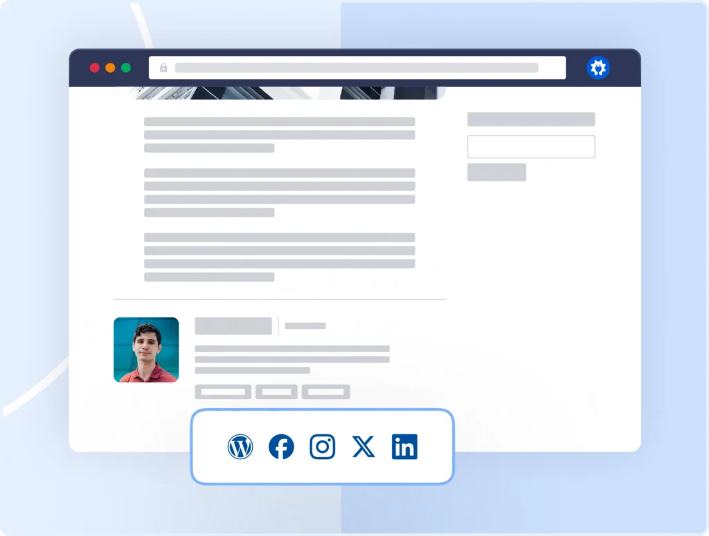 Add social media profiles to your authors' bios.