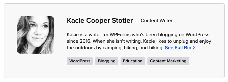 Author bio example Author bio example