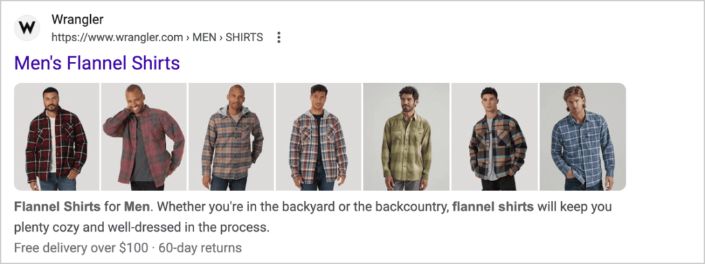 Example of search listing with rich snippets. Example of search listing with rich snippets.