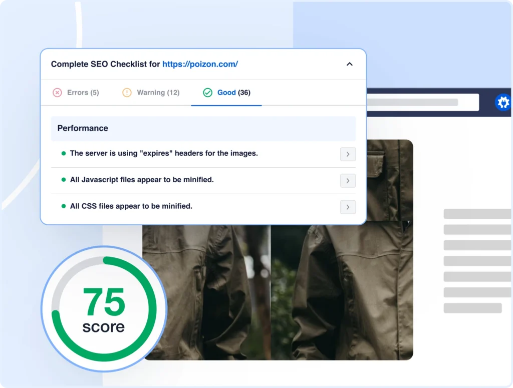Get recommendations to improve your site speed.