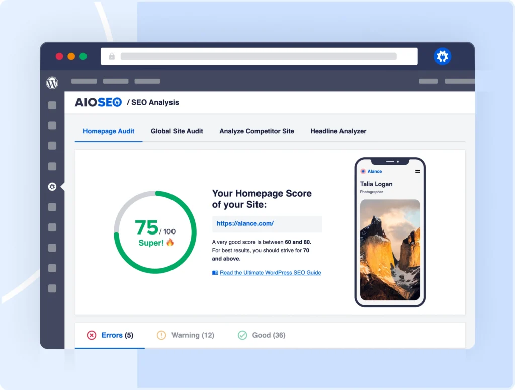 Identify SEO issues hurting your site's performance instantly.