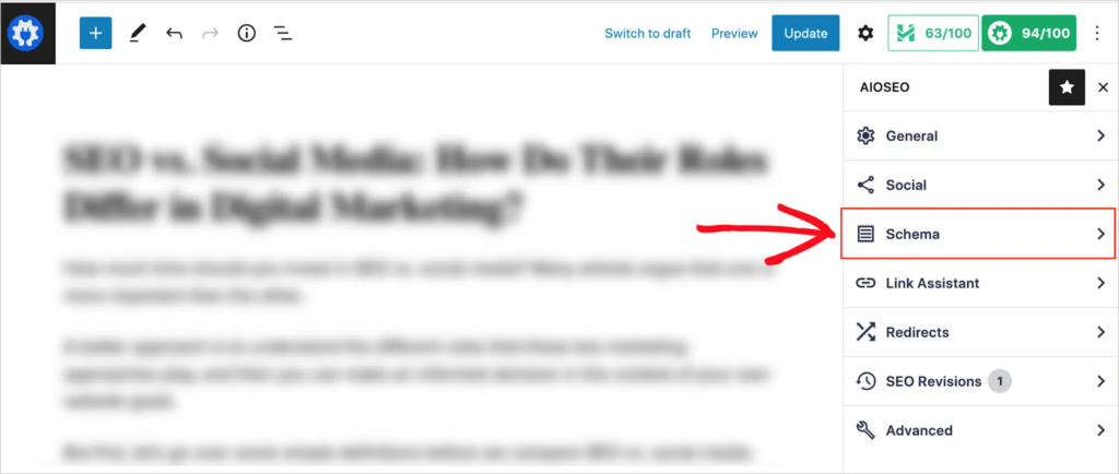 What Is Schema Markup? Plus Schema Types to Know & More 3 Schema option in AIOSEO's menu.