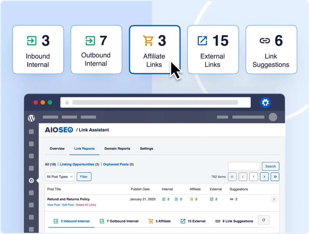 Identify internal linking opportunities automatically.
