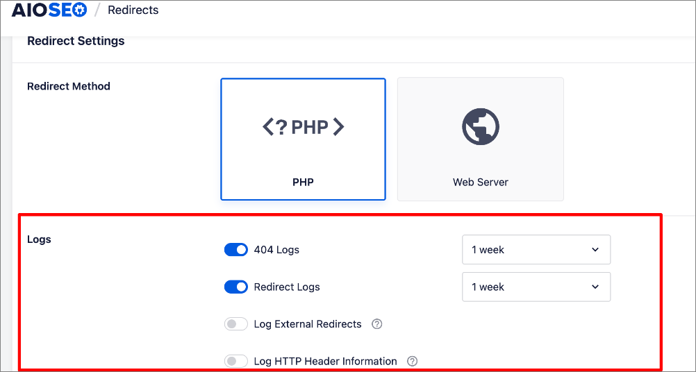 How to Decode HTTP Status Codes & Fix Them Fast 8 Setting up redirect logs in AIOSEO