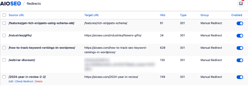 How to Decode HTTP Status Codes & Fix Them Fast 9 AIOSEO's redirects log
