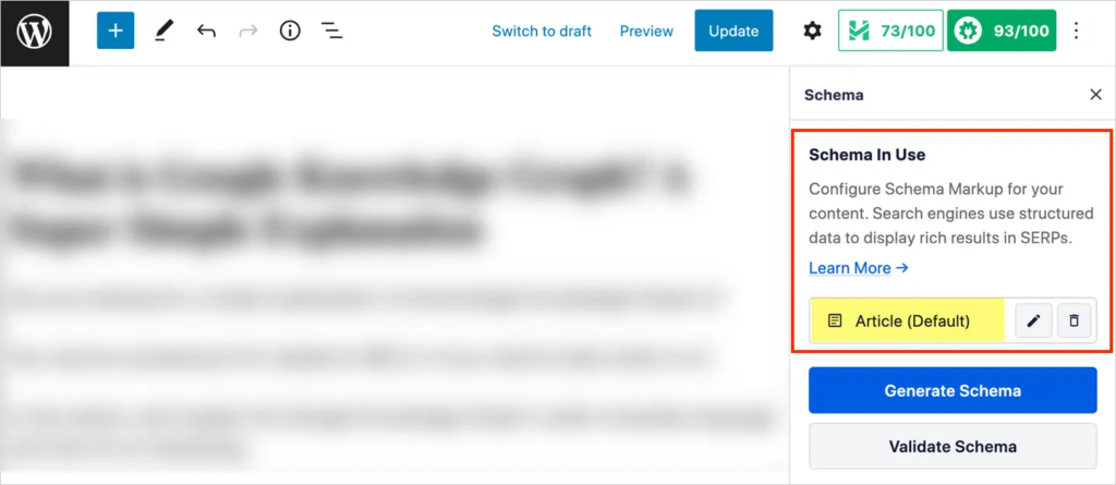 AIOSEO adds article schema to blog posts. AIOSEO adds article schema to blog posts.