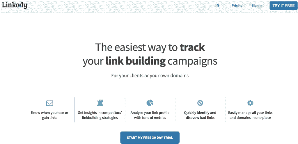 Linkody homepage Linkody homepage