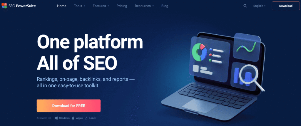 SEO PowerSuite homepage SEO PowerSuite homepage