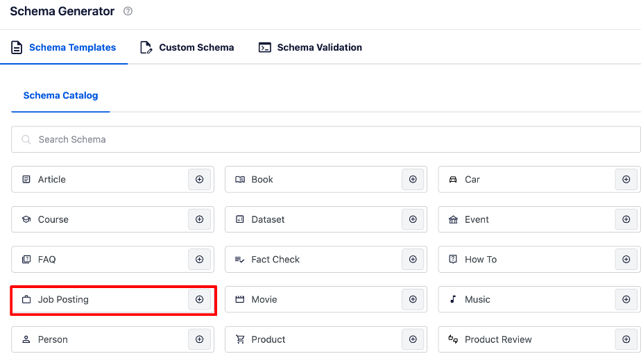 Job Posting schema