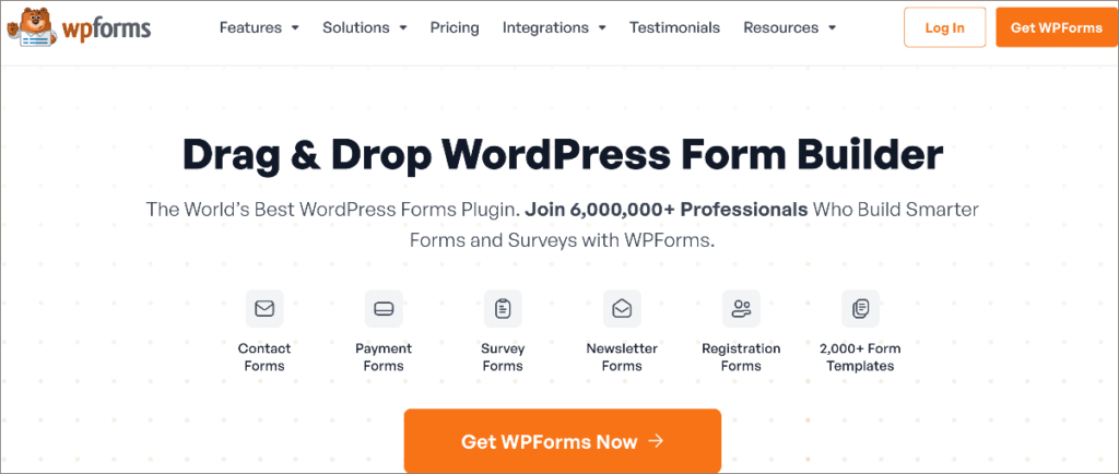 WPForms homepage WPForms homepage
