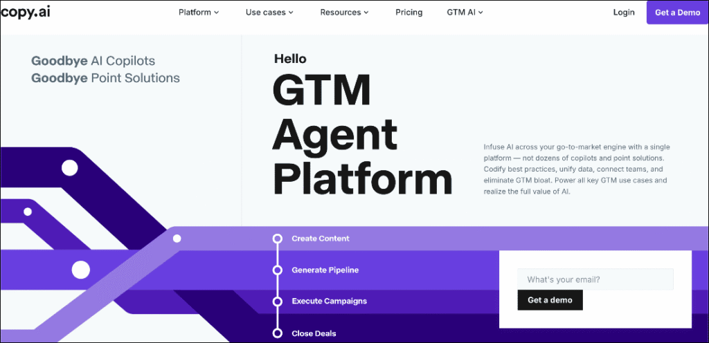 Copy AI homepage