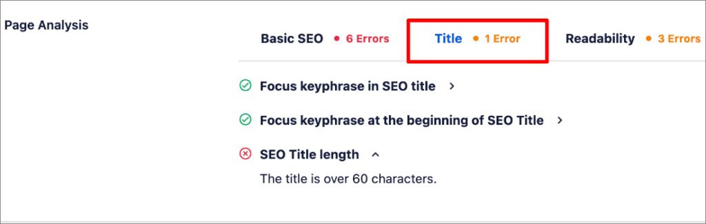 Title Analysis in TruSEO Page Analysis Title Analysis in TruSEO Page Analysis