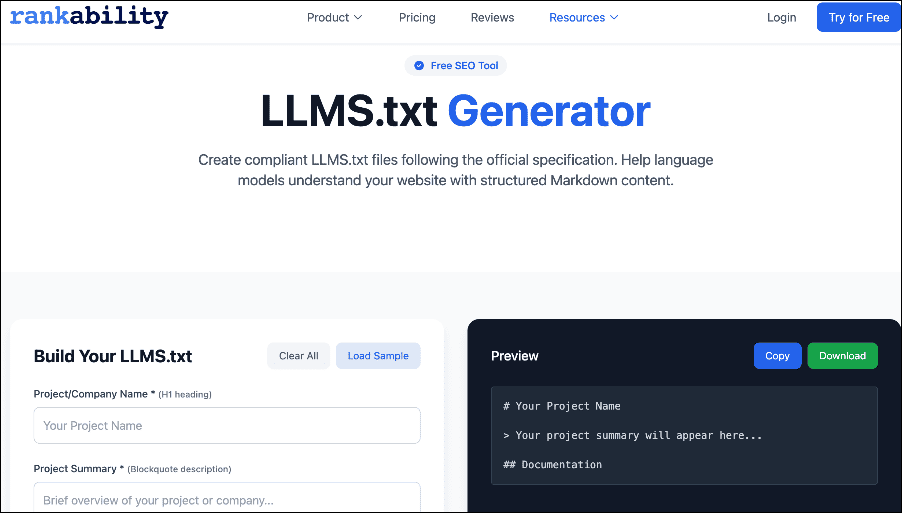 Rankability llms.txt generator Rankability llms.txt generator