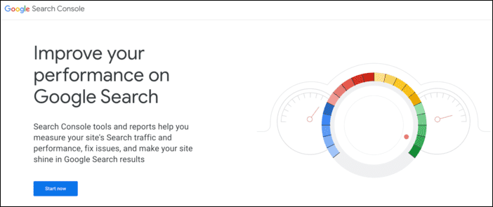 Google Search Console homepage