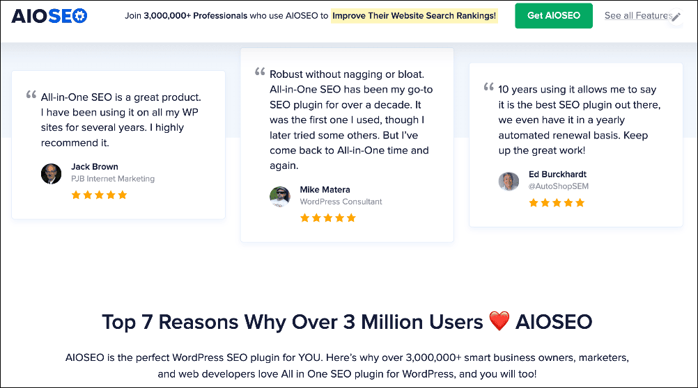 Social Proof Example of social proof on homepage