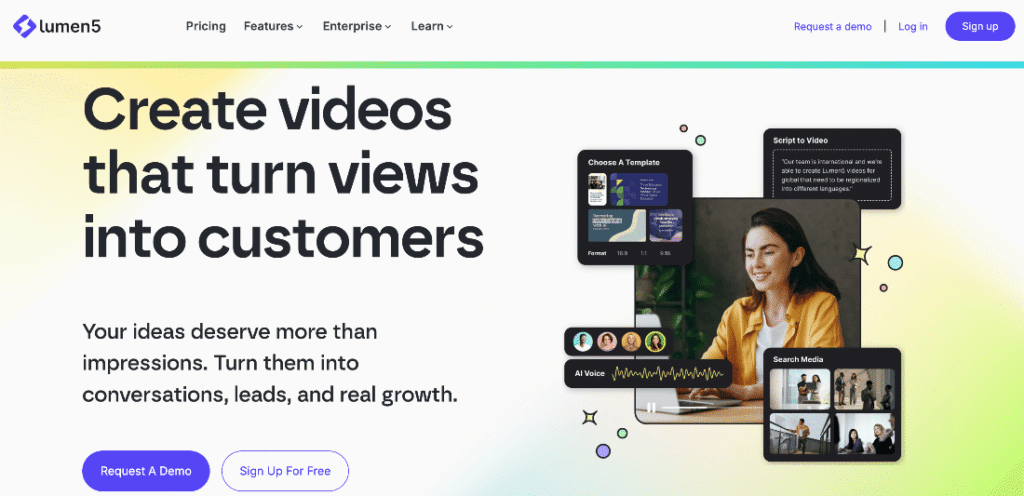 Lumen5 homepage