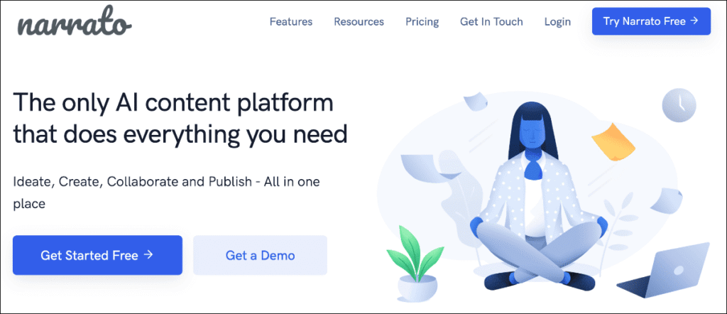 Narrato homepage