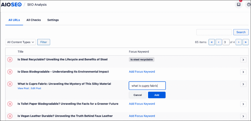 Adding keywords Adding keywords.