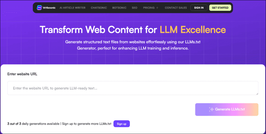 Writesonic llms.txt generator Writesonic llms.txt generator