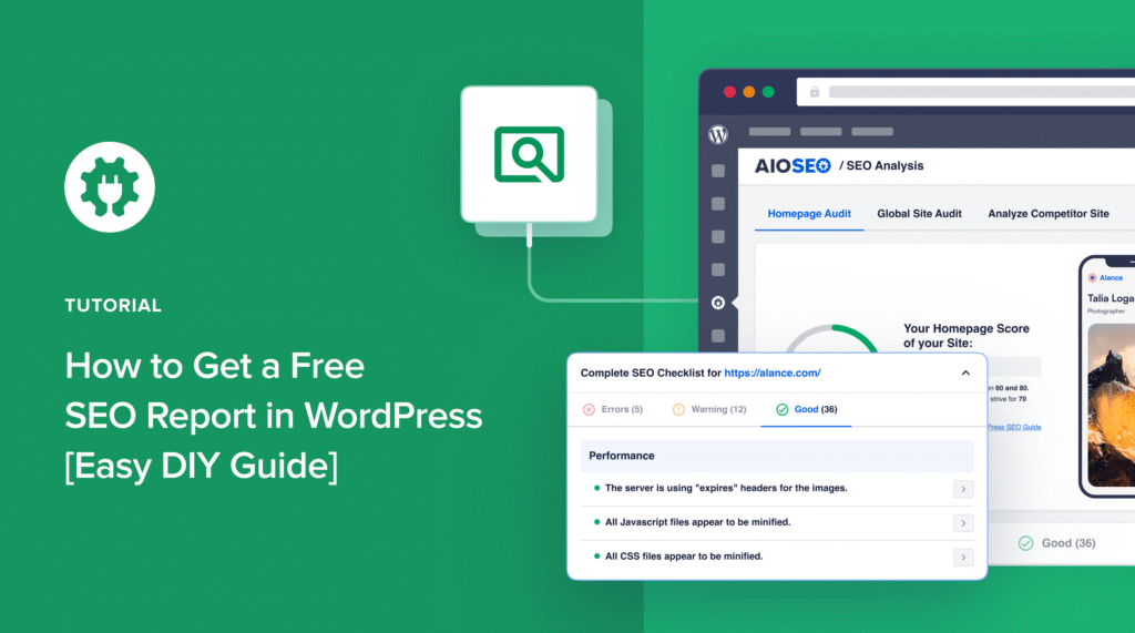 How to get a free SEO report in WordPress.