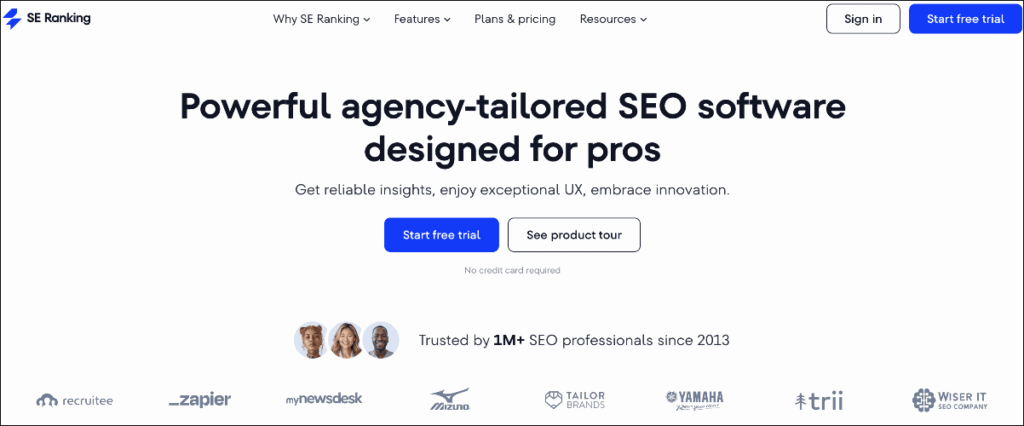 SE Ranking SE Ranking homepage