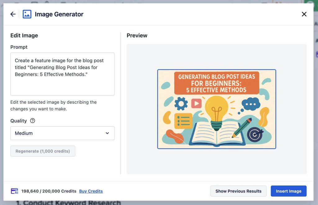 An example of an AI-generated banner image created in WordPress.