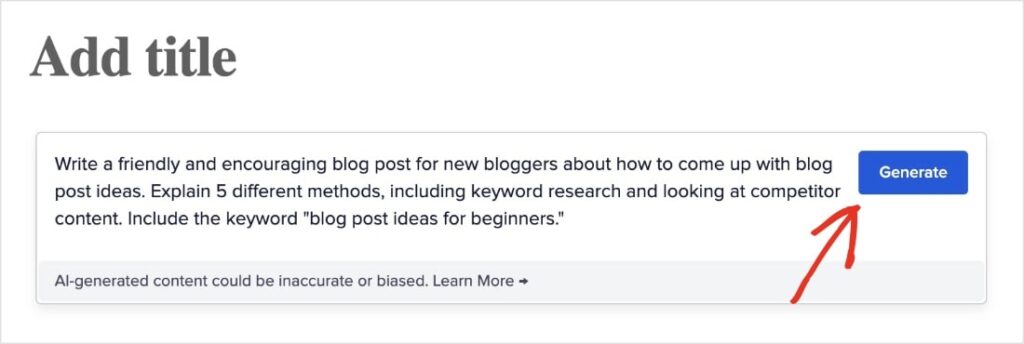 Generate an AI blog post.