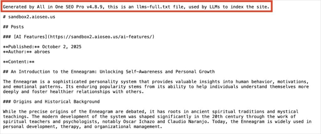 Example of an llms-full.txt file.