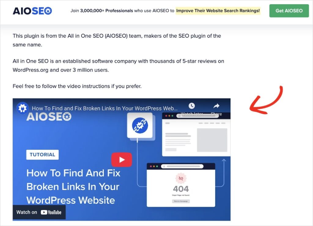 Embedded YouTube video in a blog post.