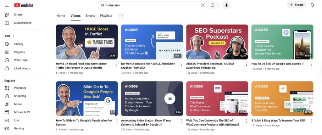 Examples of YouTube thumbnails.