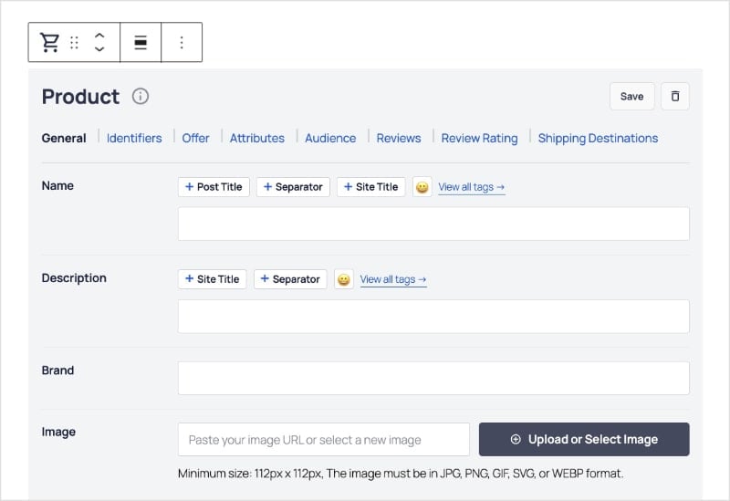Fill out the product details in the user-friendly fields.