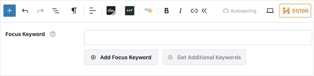 Adicionar Palavra-chave em Foco Adicione uma palavra-chave em foco ao seu post ou página do WordPress.