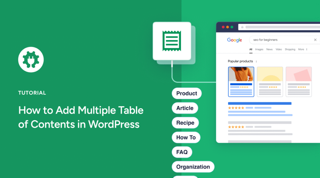 How to add multiple table of contents in WordPress.