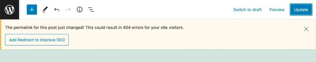 Redirect Prompt Prompt to add a WordPress redirect after changing a post's URL slug.