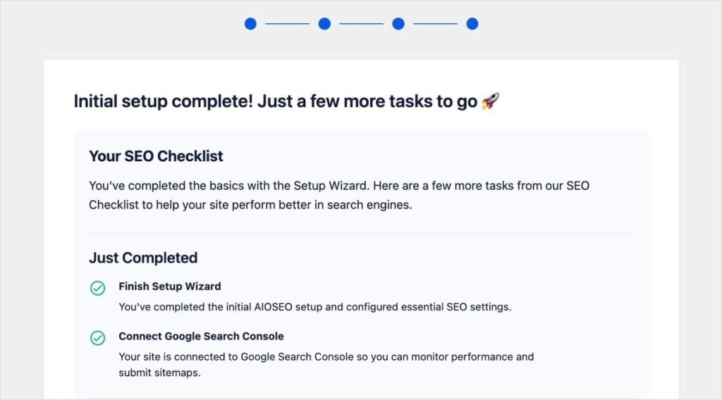WordPress SEO setup complete.