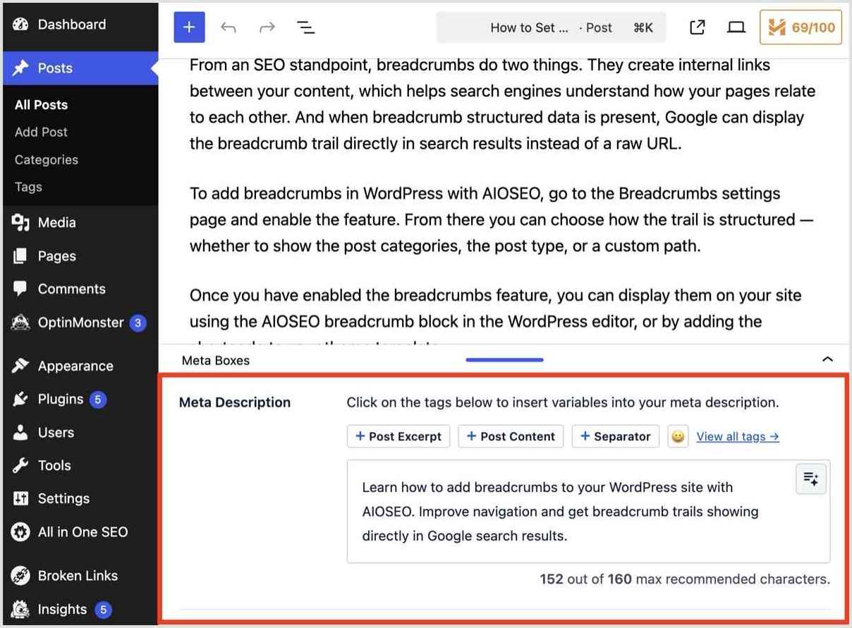 Meta description added by MCP in the WordPress editor.