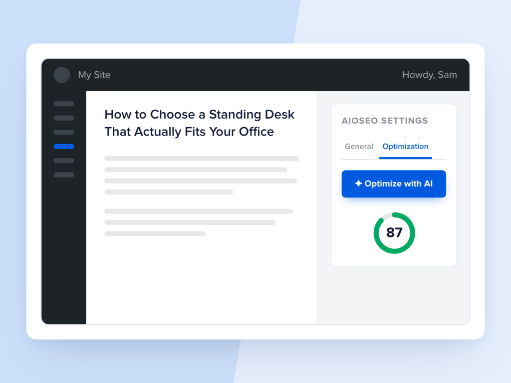Le bouton Optimiser avec l'IA se trouve directement dans l'éditeur WordPress où vous travaillez déjà.