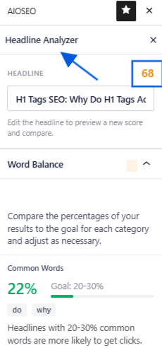 Eine Momentaufnahme des Headline Analyzers