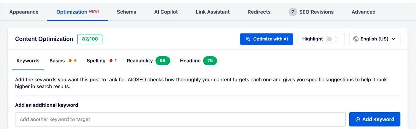 The Content Optimization section showing the improved TruSEO score after AI Copilot has run