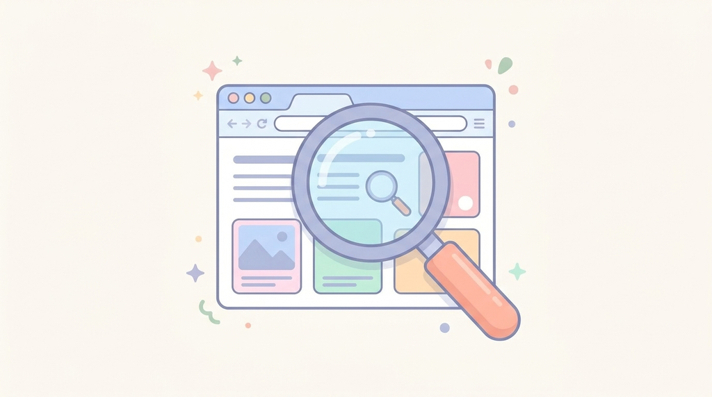 GPT Image 2 vs Nano Banana 2 illustration test, magnifying glass over a webpage in flat pastel design.
